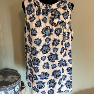 Blue and peach Floral Blouse